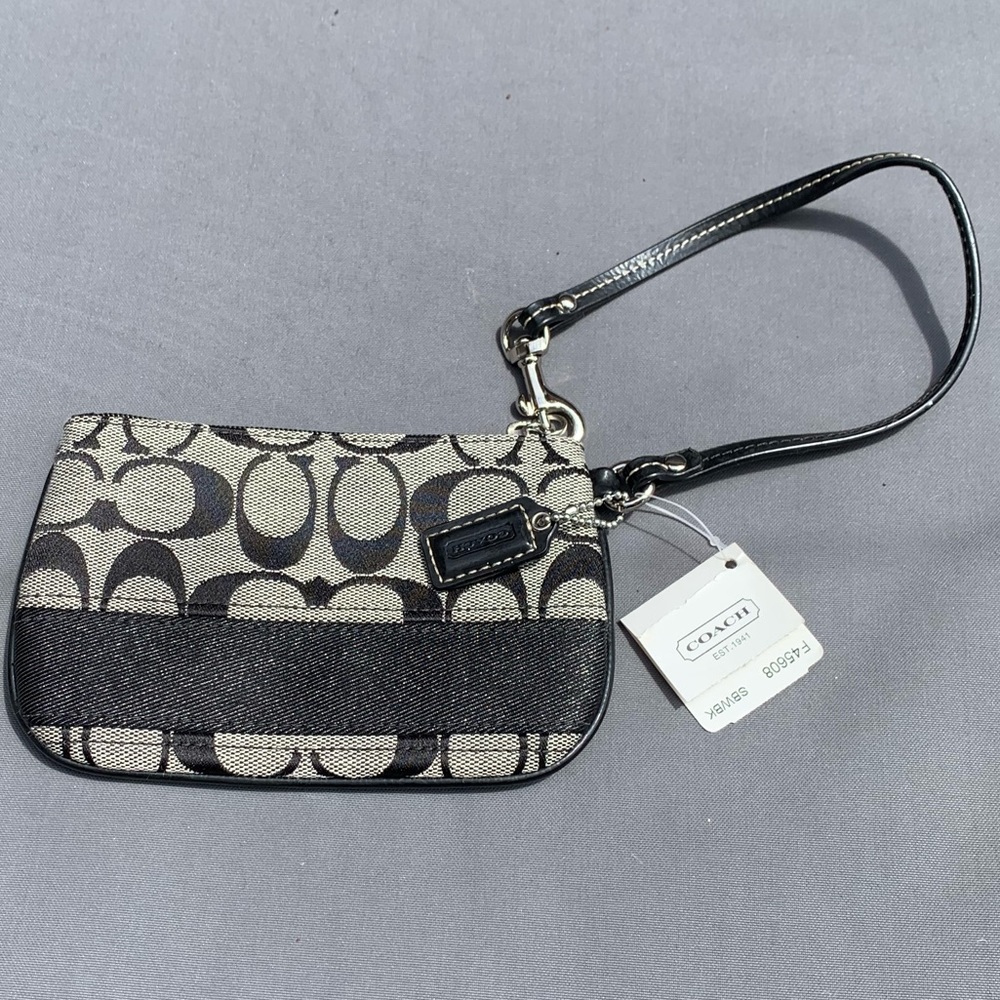 Black and Gray Coach Clutch